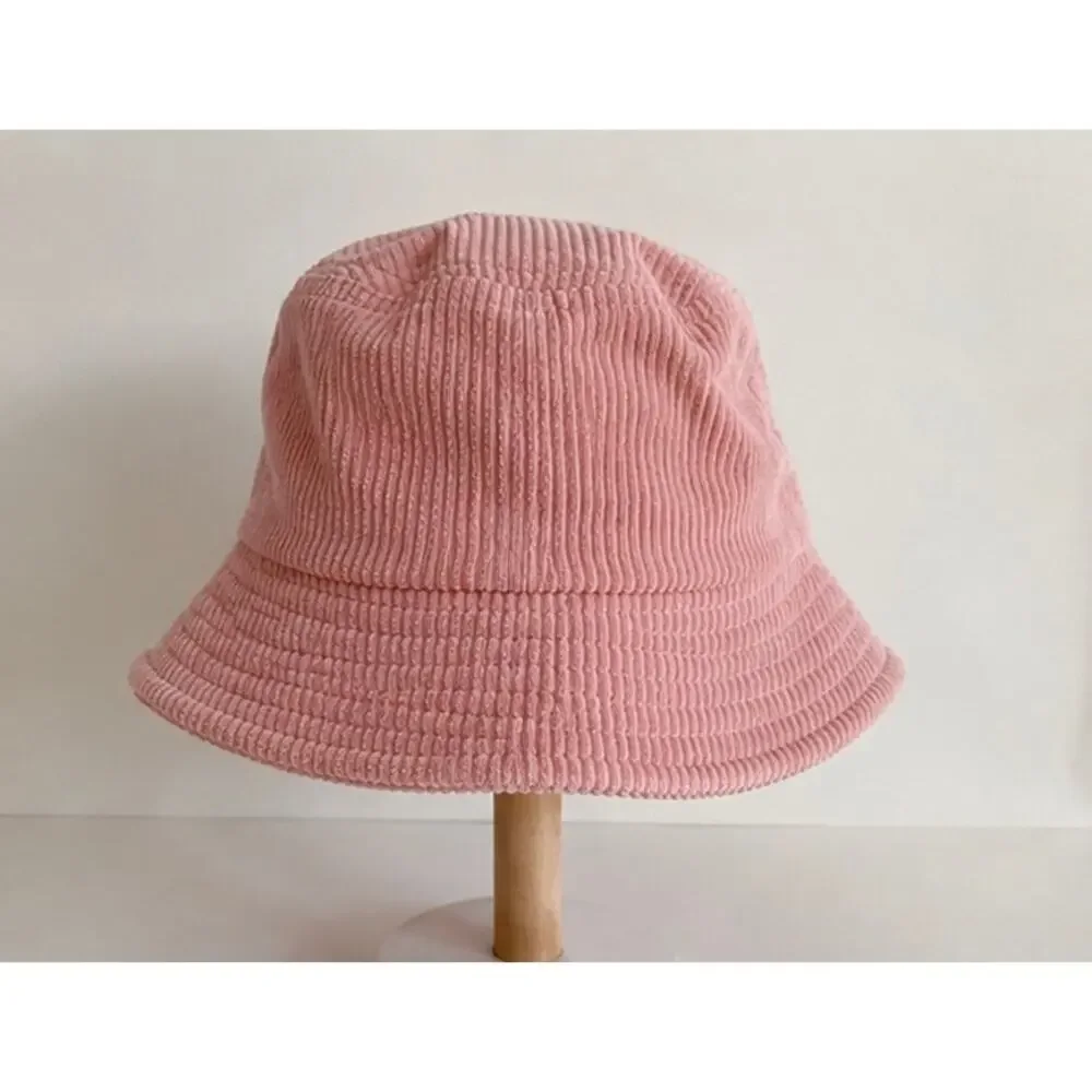 Teddy Fresh Pink Corduroy Bucket Hat Bear Logo Y2K Kidcore Streetwear One Size